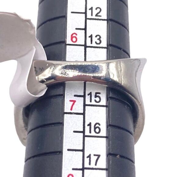 Mixed metal textured top lip chunky ring size 6.5 - Picture 4 of 4